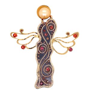 custom jewelry, gold, sapphire, pearl, diamonds, silver, brooch, llyn strong, greenville, south carolina